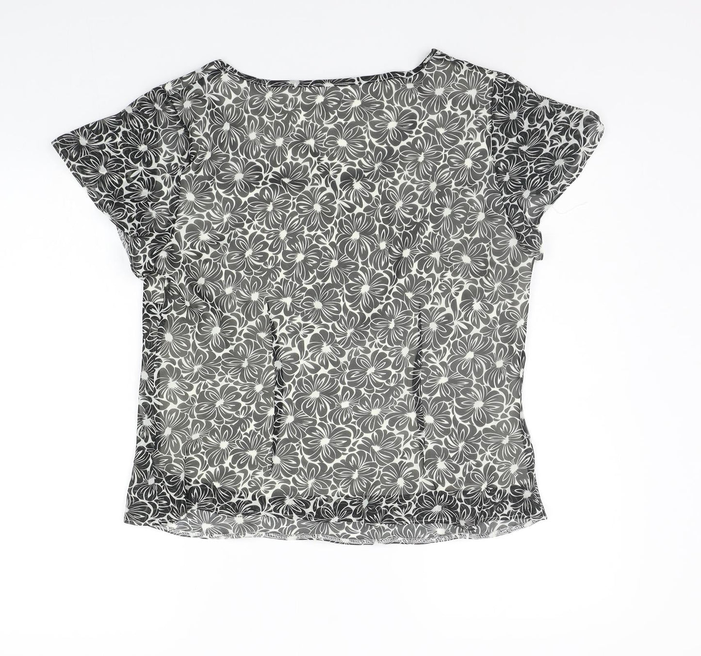 Special Collection Womens Grey Geometric  Basic T-Shirt Size 12