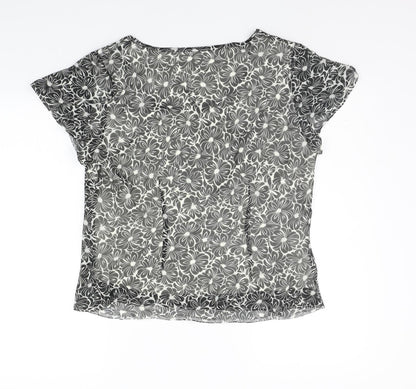 Special Collection Womens Grey Geometric  Basic T-Shirt Size 12