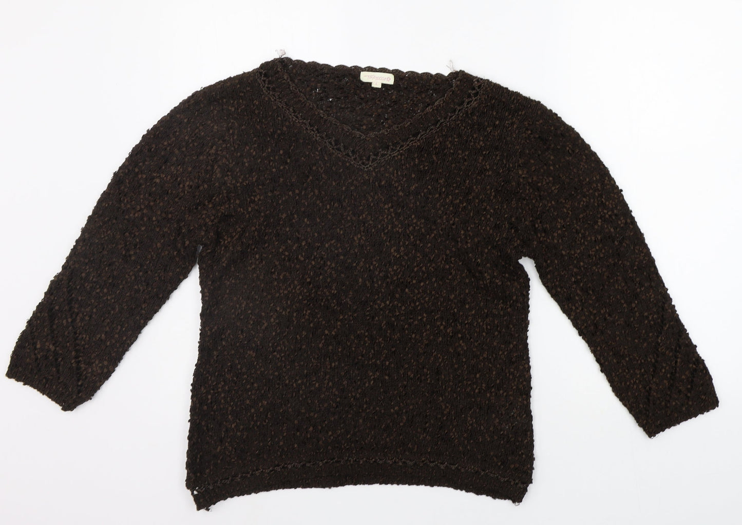 tayberry Womens Brown   Henley Jumper Size L
