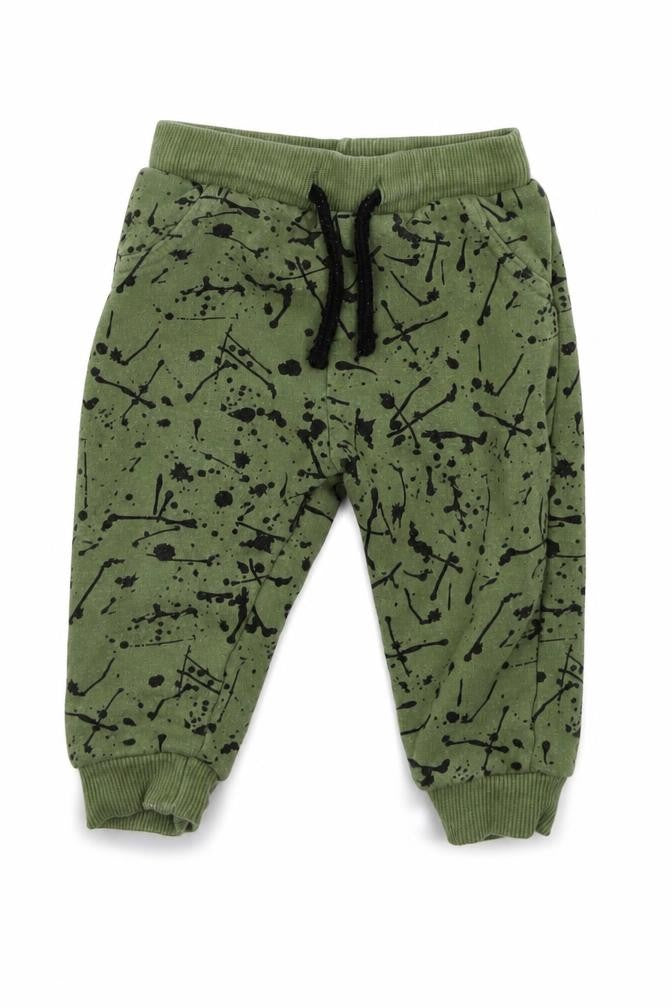 FRED & FLO Girls Green Geometric  Jogger Leggings Size 6-9 Months  - Elasticated Waist