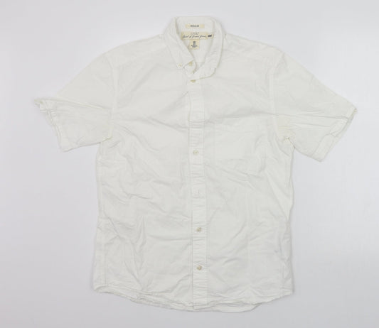 H&M Mens White    Button-Up Size S