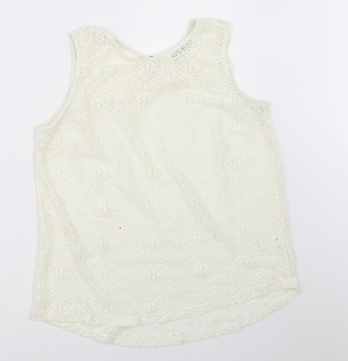 TU Womens Ivory   Basic Blouse Size 12