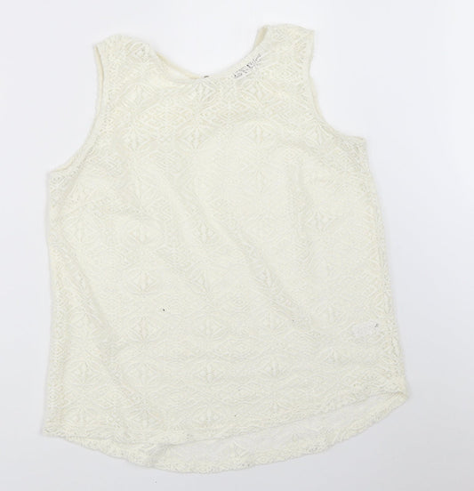 TU Womens Ivory   Basic Blouse Size 12