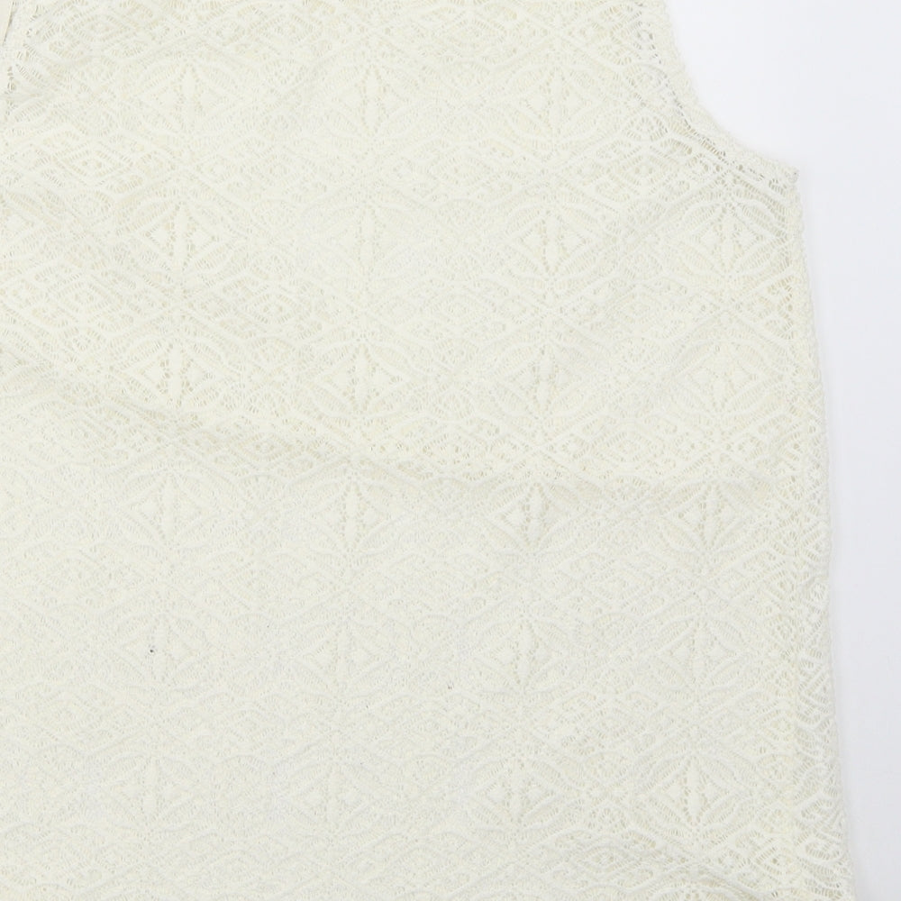TU Womens Ivory   Basic Blouse Size 12