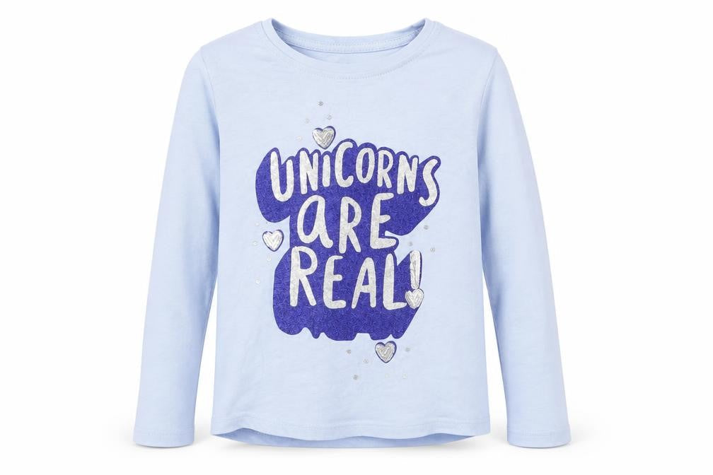 George Girls Blue Geometric  Basic T-Shirt Size 5-6 Years