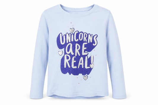 George Girls Blue Geometric  Basic T-Shirt Size 5-6 Years