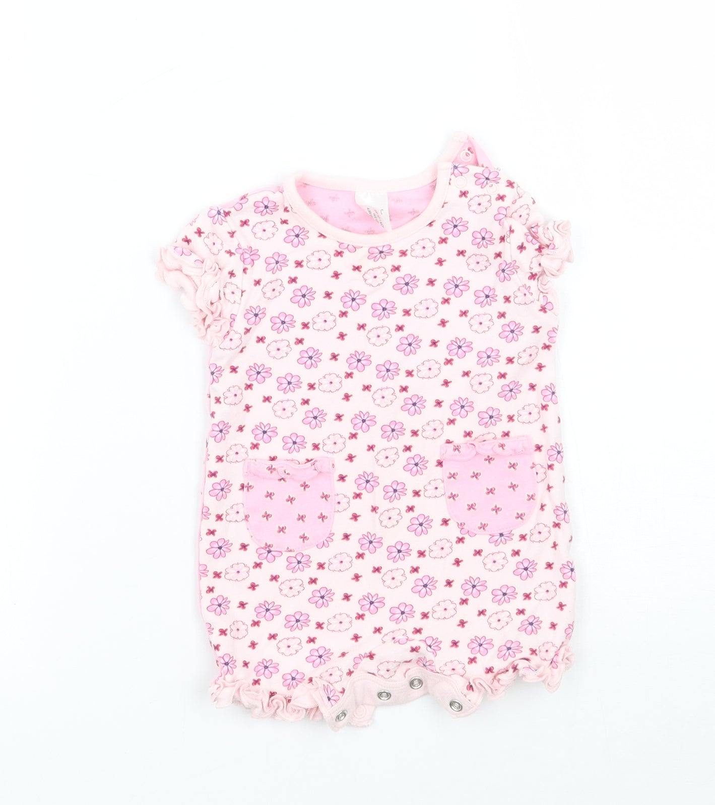 NEXT Girls Pink Floral  Babygrow One-Piece Size Newborn