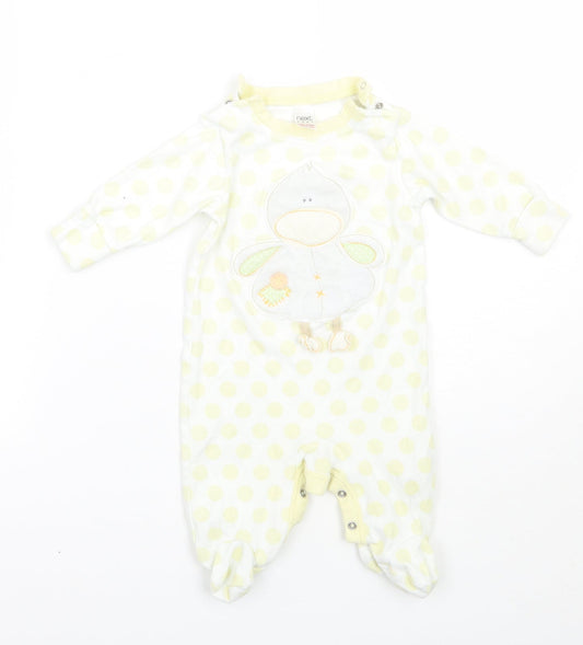 NEXT Baby Yellow Polka Dot  Babygrow One-Piece Size 3-6 Months