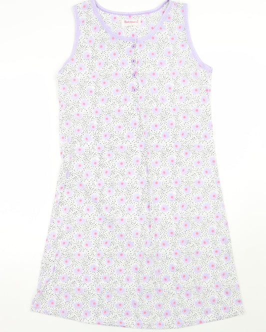 Musda pijamas Womens White Floral  A-Line  Size L