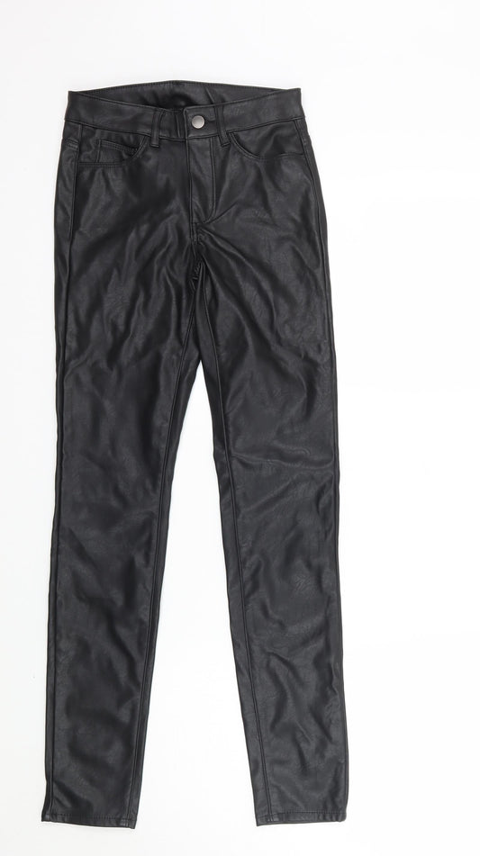 H&M Womens Black   Trousers  Size 4 L28 in