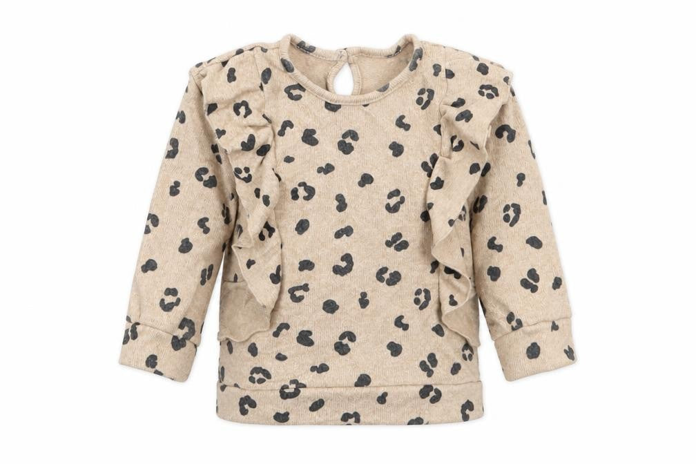 George Girls Beige Animal Print  Basic T-Shirt Size 9-12 Months
