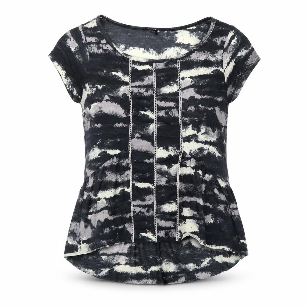 NEXT Womens Black Geometric  Basic Blouse Size S