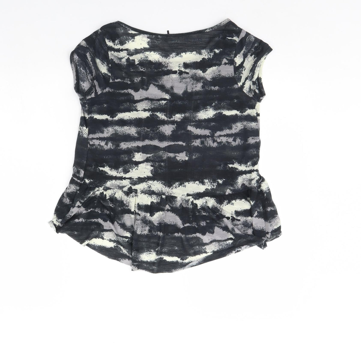 NEXT Womens Black Geometric  Basic Blouse Size S