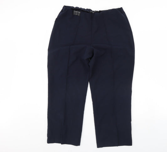 Classic Womens Blue   Cropped Trousers Size 14 L26 in