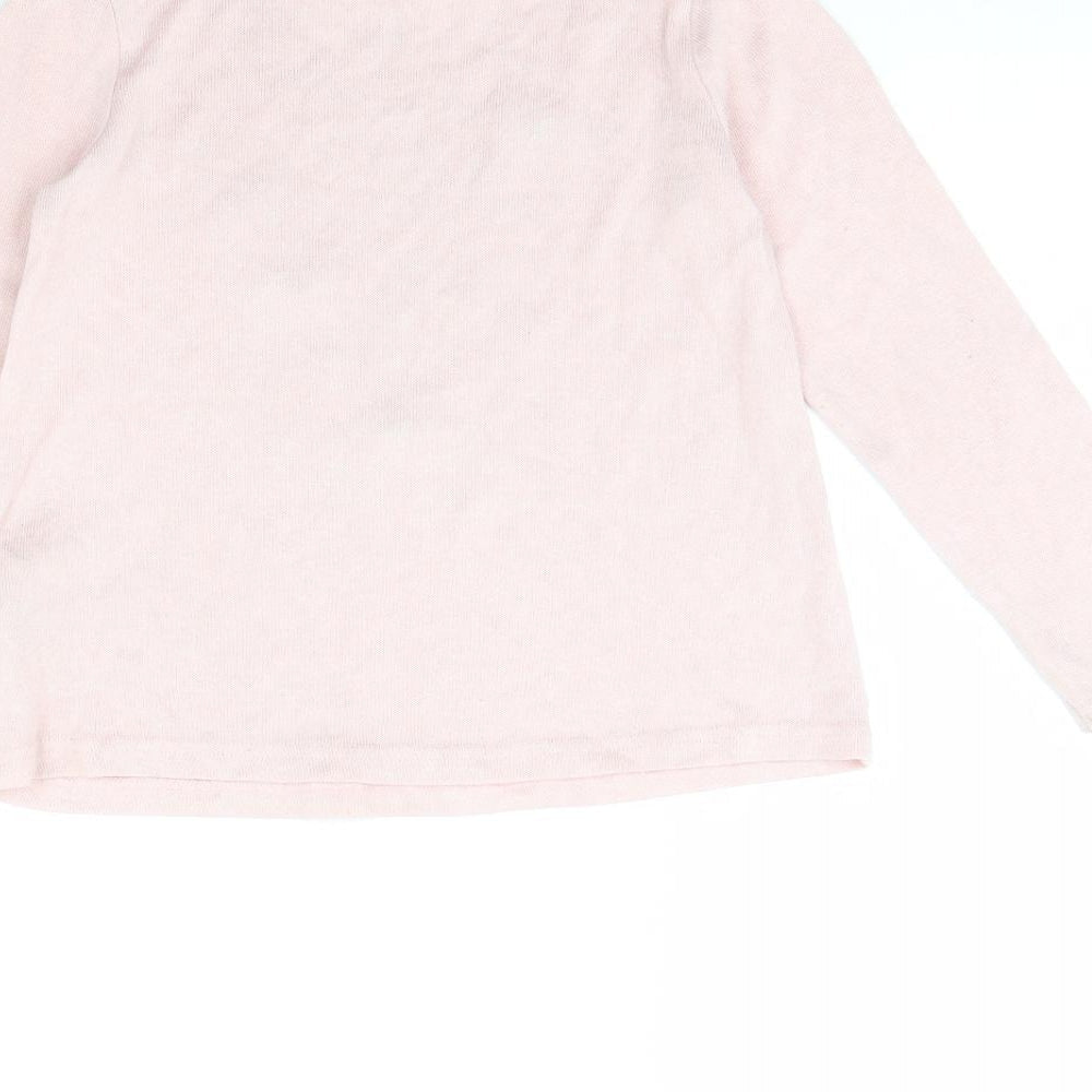 H&M Girls Pink   Pullover Jumper Size 6 Years  - Follow Your Heart