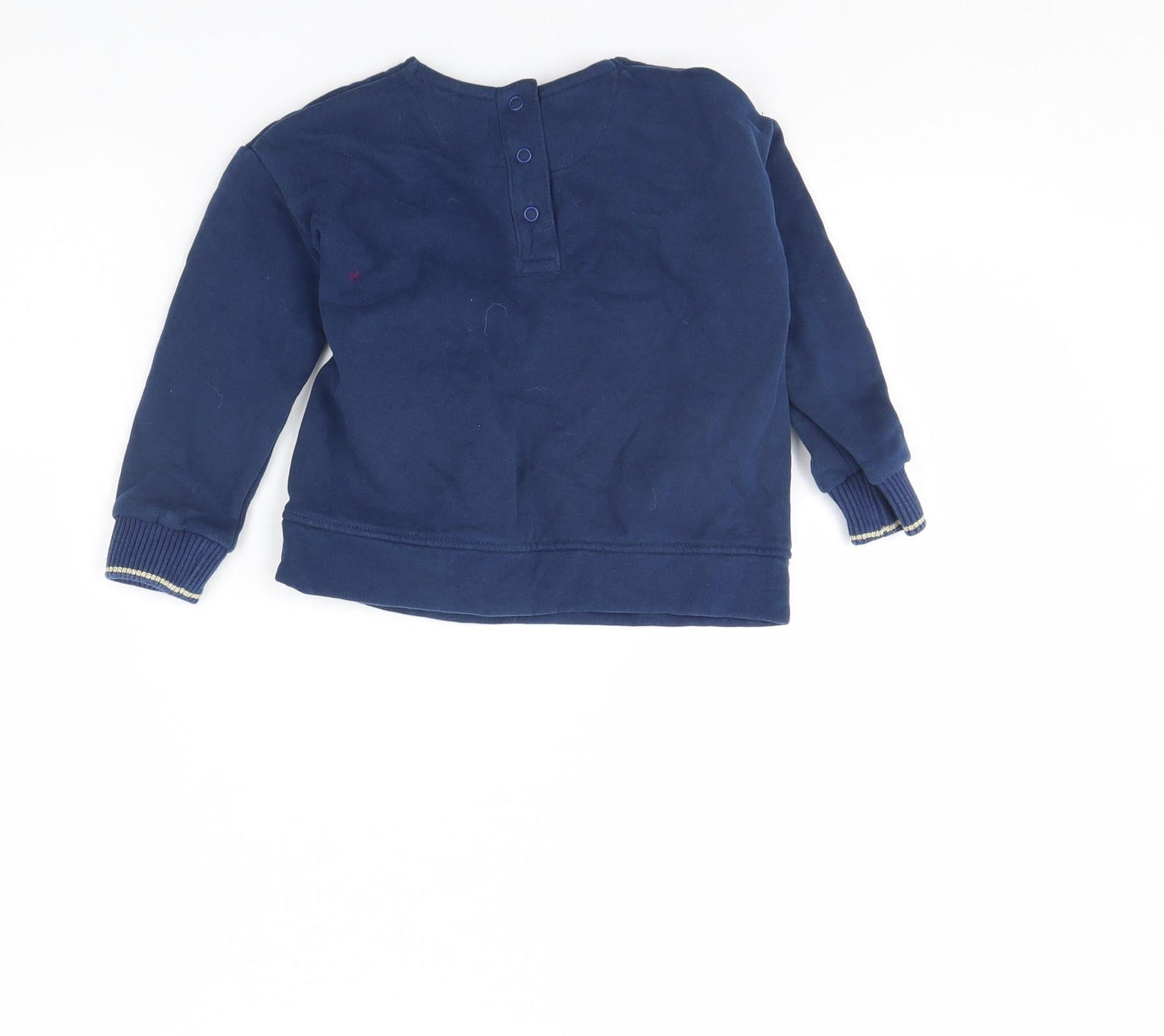 M&S Girls Blue   Pullover Jumper Size 2 Years  - Reindeer