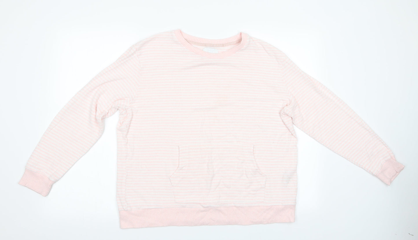 Matalan Womens Pink Striped   Pyjama Top Size 16