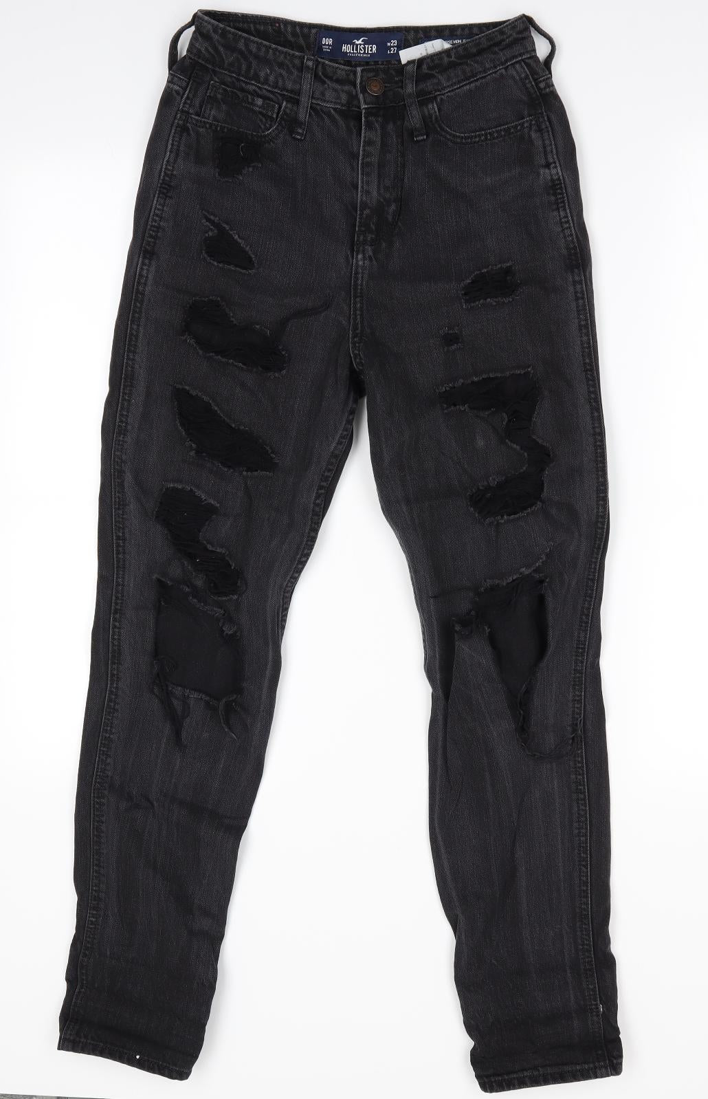 Hollister Girls Black   Straight Jeans  - Distressed Jeans
