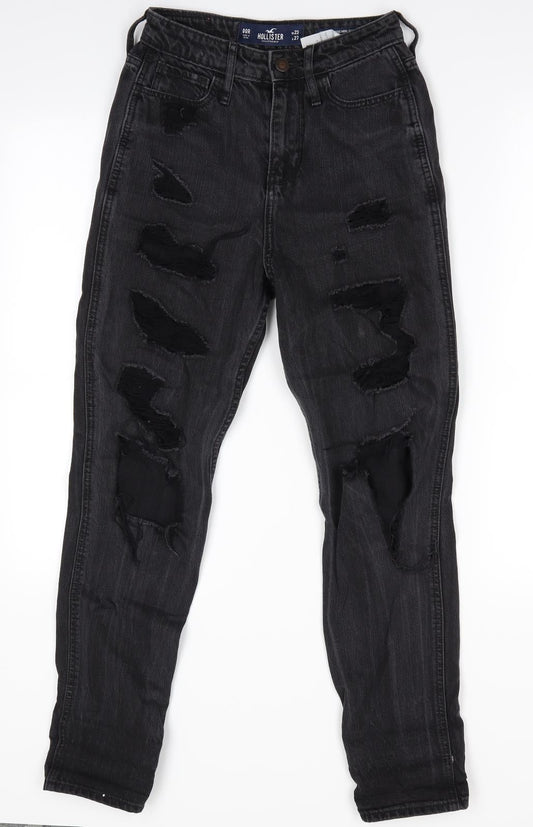 Hollister Girls Black   Straight Jeans  - Distressed Jeans