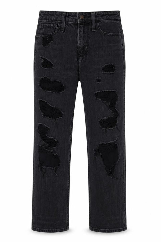Hollister Girls Black   Straight Jeans  - Distressed Jeans