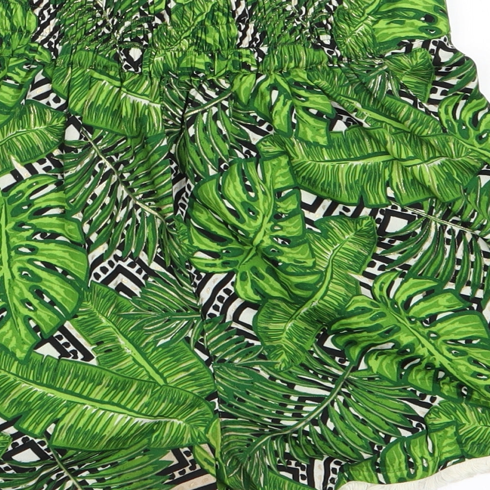 Kylie Girls Green Floral  Hot Pants Shorts Size 12 Years