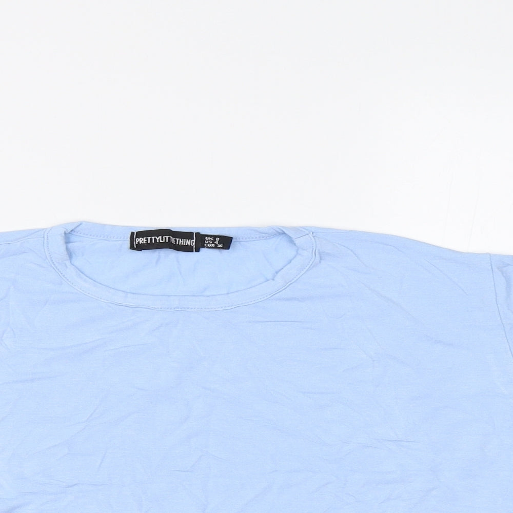 PRETTYLITTLETHING Womens Blue   Cropped Polo Size 8