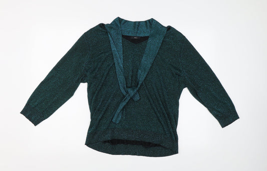 M&Co Womens Green   Pullover Jumper Size 20