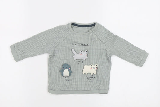 George Baby Green   Basic T-Shirt Size 3-6 Months  - Animals