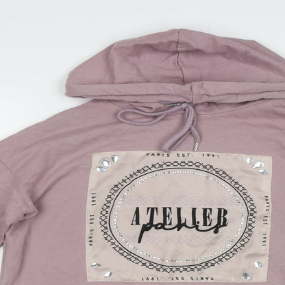 Select Womens Pink   Pullover Hoodie Size S