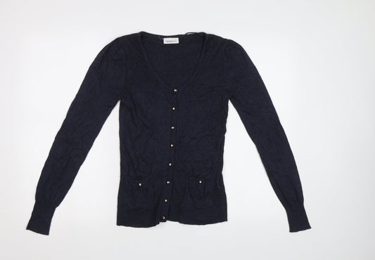 Yessica Womens Blue  Knit Cardigan Jumper Size XS