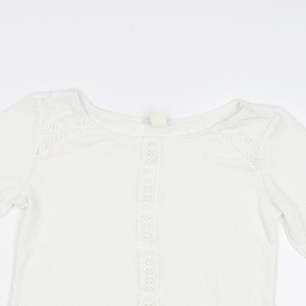 H&M Womens White   Basic Blouse Size S