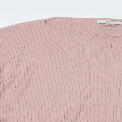 Preloved FOREVER 21 Womens Pink   Pullover Sweatshirt Size M - Detail