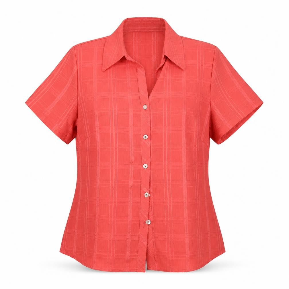 BM Womens Pink Check  Basic Button-Up Size 12