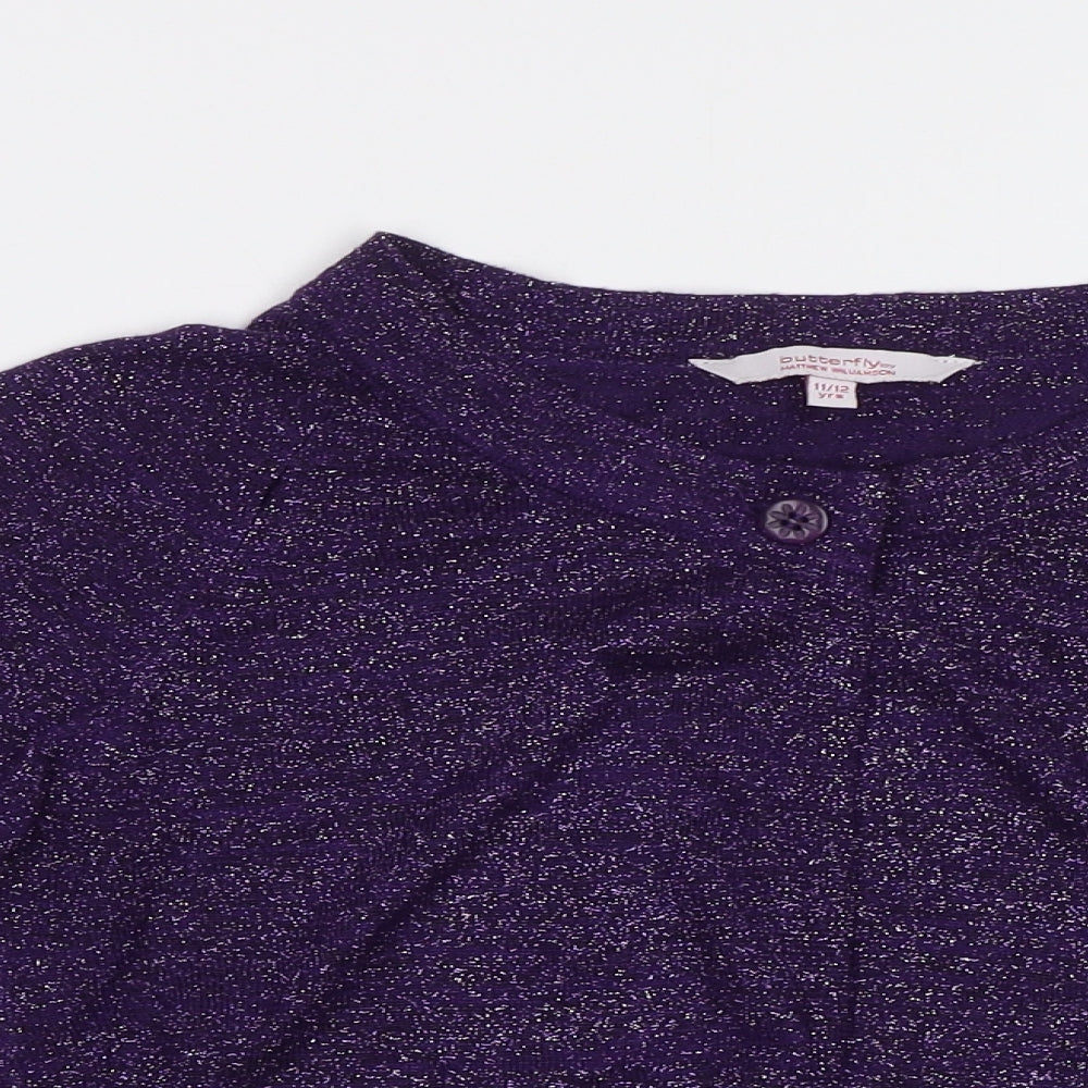 Matthew Williamson Girls Purple   Cardigan Jumper Size 11 Years