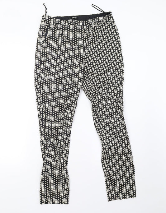Oasis Womens Multicoloured Geometric  Trousers  Size 8 L27 in