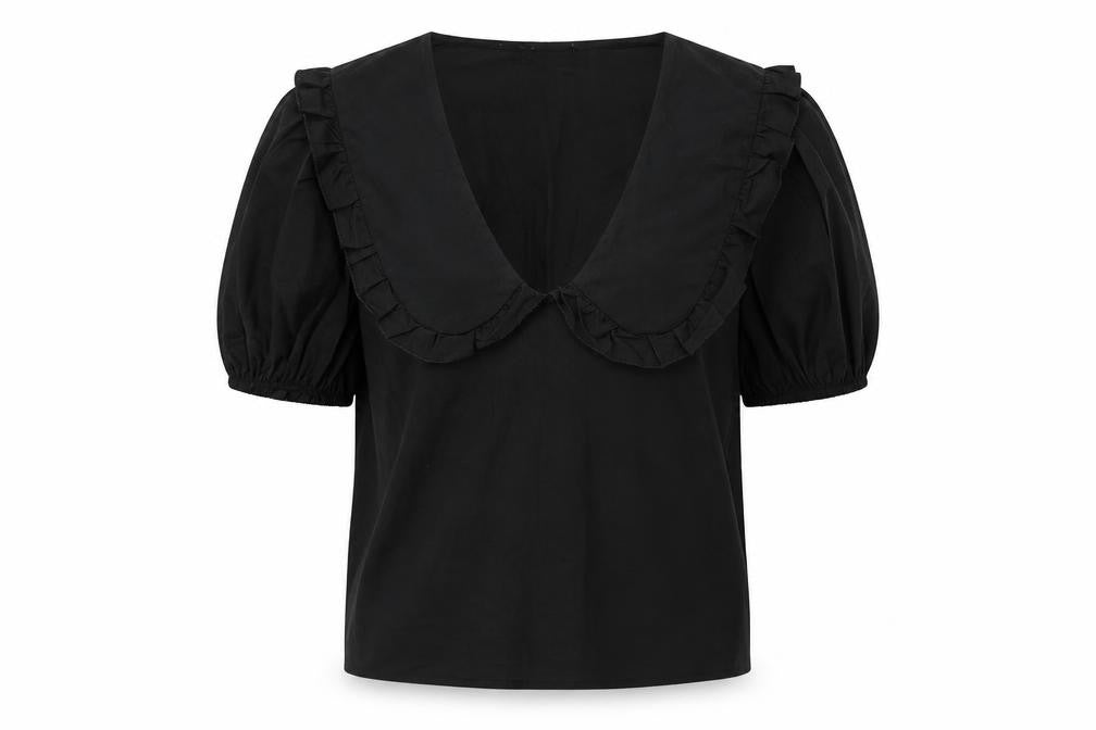 Preworn Womens Black   Basic Blouse Size 8