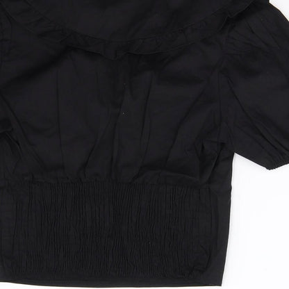 Preworn Womens Black   Basic Blouse Size 8
