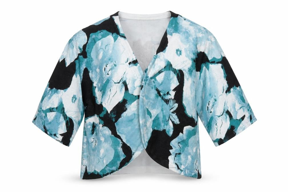 Joseph A Womens Blue Floral  Cardigan Jumper Size XL