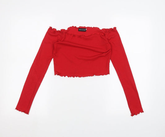 PRETTYLITTLETHING Womens Red   Basic T-Shirt Size 8