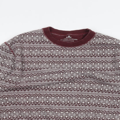 Close-up detail of Easy men’s red jumper, size M