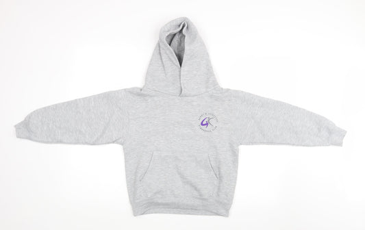 Russel Girls Grey   Pullover Hoodie Size 9-10 Years  - darby & leicester gymnastics club