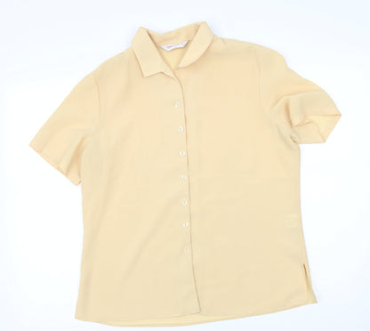 Bonmarché Womens Yellow Basic Button-Up Size 12