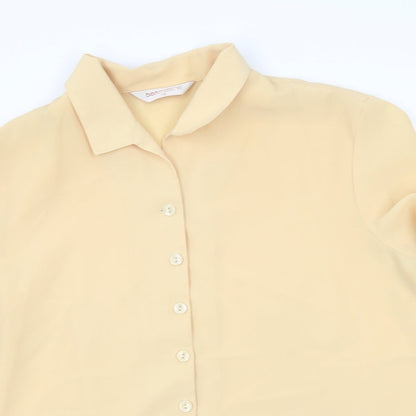 Bonmarché Womens Yellow Basic Button-Up Size 12