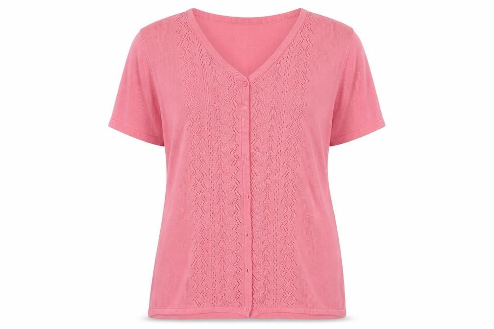 Bonmarché Womens Pink Cardigan Jumper Size M