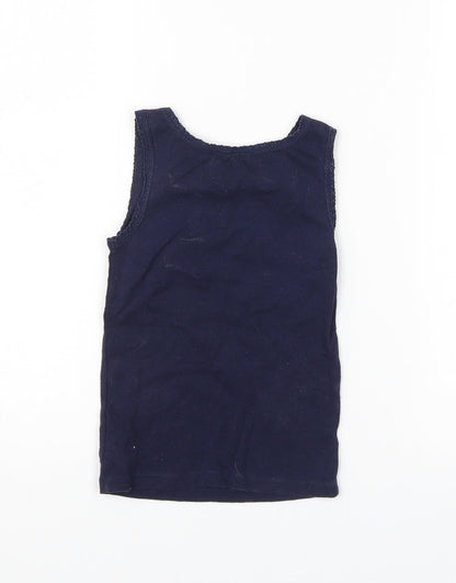 Back view of Gap girls’ blue basic t-shirt, size XS