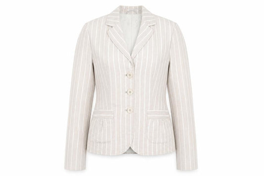Lakeland Womens Grey Striped  Jacket Suit Jacket Size 14