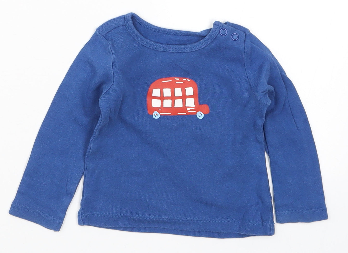 TU Boys Blue   Basic T-Shirt Size 6-9 Months  - Bus