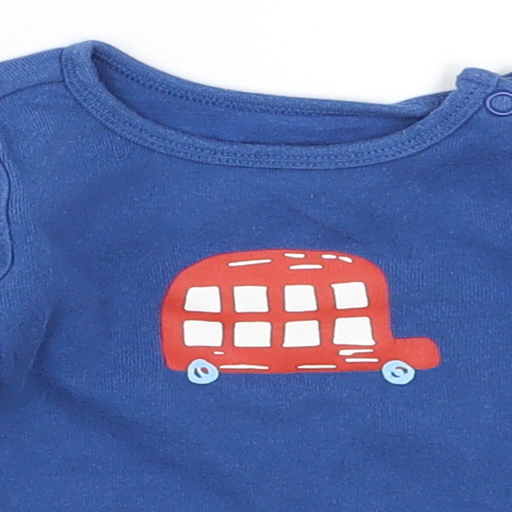 TU Boys Blue   Basic T-Shirt Size 6-9 Months  - Bus
