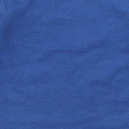 Brand and care label for Tu boys’ blue basic t-shirt, size 6-9, months - bus