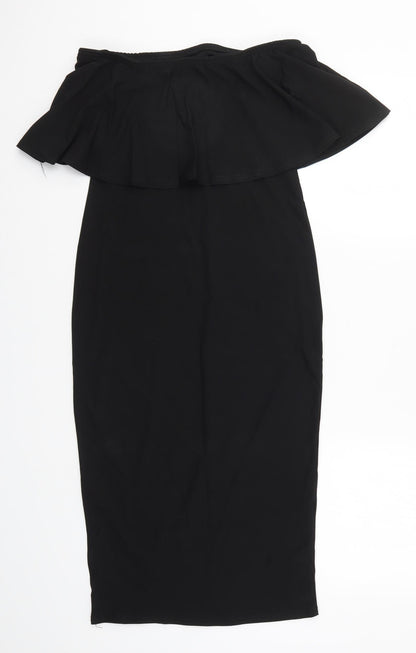 Back view of Missguided women’s black bodycon, size UK 10